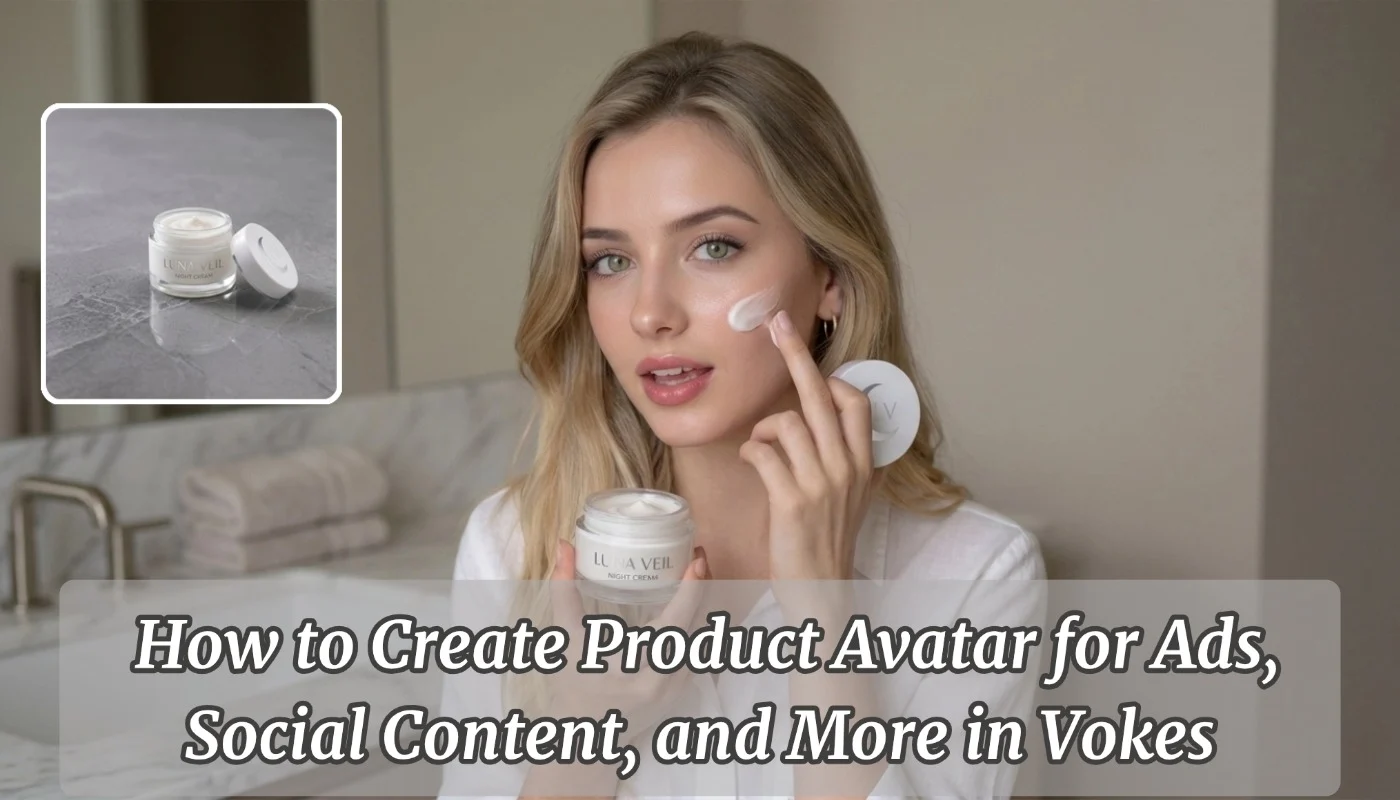 如何在 Vokes 中为广告、社媒内容等创建产品数字人