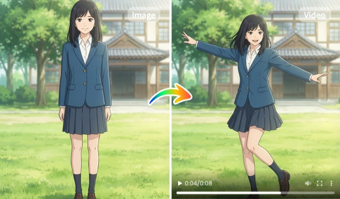 reference image: turning anime photos into AI dance videos
